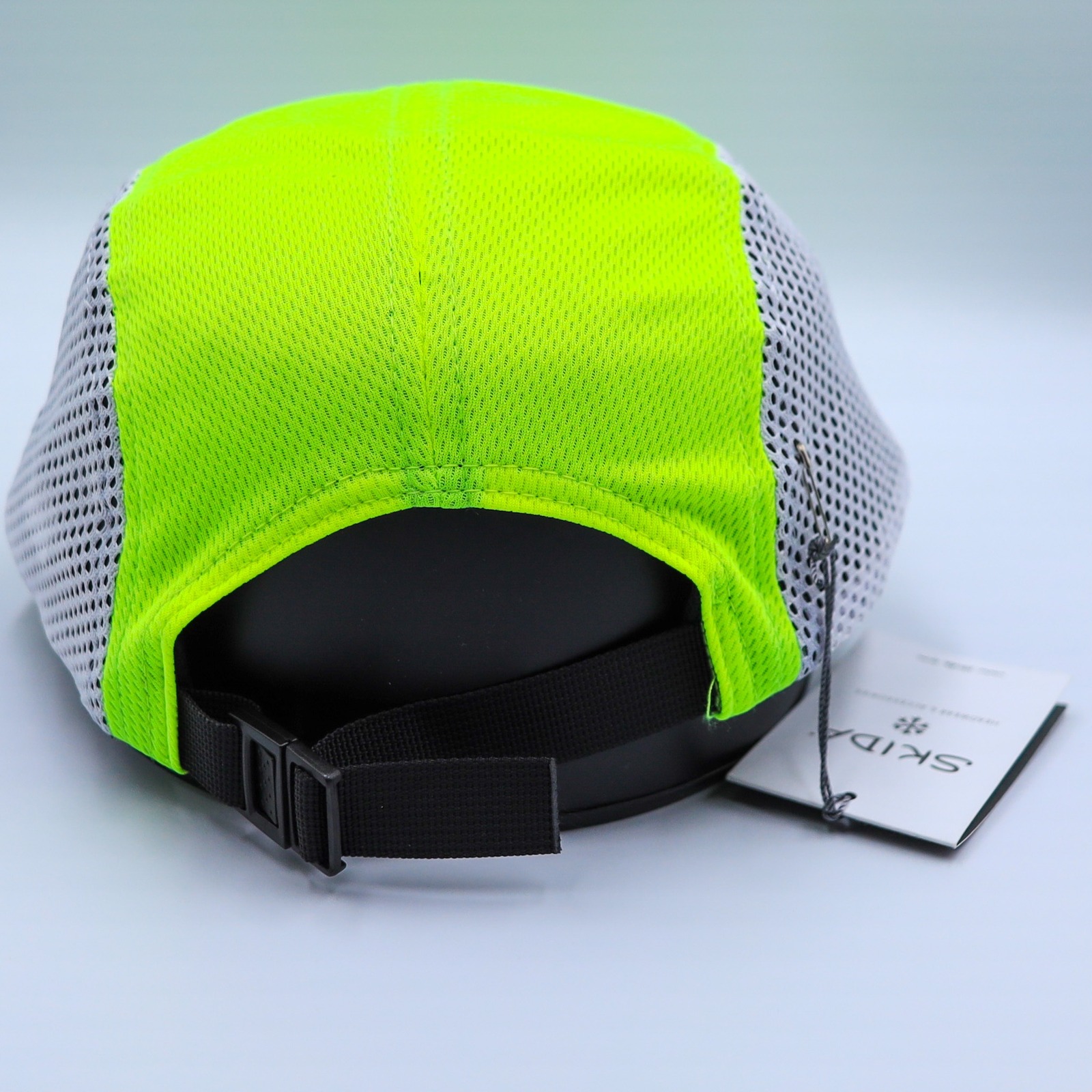 Skida Run Cap Unisex Neon Waves Yellow Mesh 5 Panel Adjustable Performance Hat — image 3 of 8